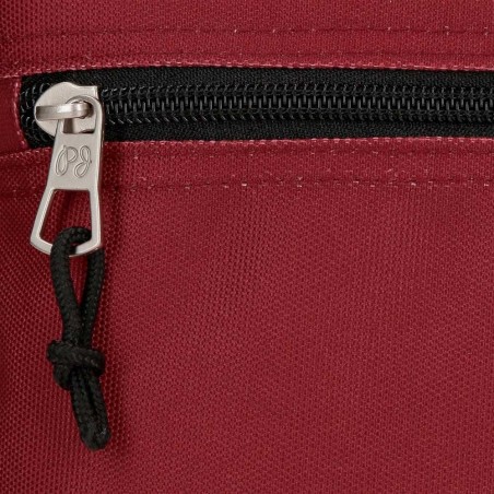 Sac à dos ado style eastpak + trousse offerte marque PEPE JEANS LONDON "Aris Evergreen" rouge bordeaux Sac à dos ado style eastpak + trousse offerte marque PEPE JEANS LONDON "Aris Evergreen" rouge bordeaux