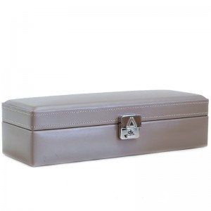 Coffret 6 montres en cuir DAVIDTS "Chrome" gris taupe | Boite à montres pour collectionneur cuir qualité luxe pas cher