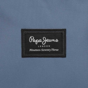 Sac à dos ado style eastpak + trousse offerte marque PEPE JEANS LONDON "Aris Evergreen" bleu jean