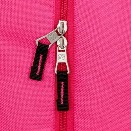 Sac à dos scolaire ado fille marque PEPE JEANS LONDON "Uma" rose fuchsia style eastpak