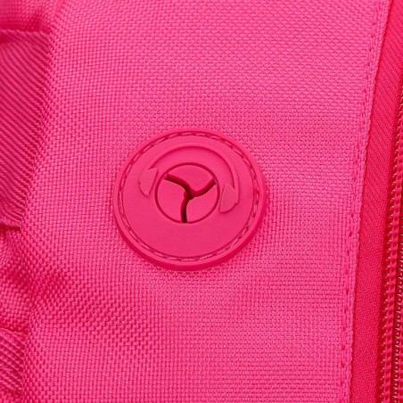 Sac à dos scolaire ado fille marque PEPE JEANS LONDON "Uma" rose fuchsia style eastpak