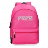Sac à dos scolaire ado fille marque PEPE JEANS LONDON "Uma" rose fuchsia style eastpak Sac à dos scolaire ado fille marque PEPE JEANS LONDON "Uma" rose fuchsia style eastpak