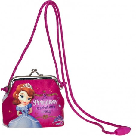 Porte-monnaie bandoulière PRINCESSE SOFIA rose | Mini sac petite fille disney princess