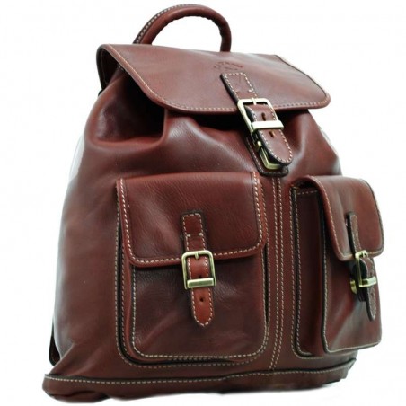 Sac à dos en cuir gras KATANA M marron | Bagage femme style classique intemporel cuir de qualité Sac à dos en cuir gras KATANA M marron | Bagage femme style classique intemporel cuir de qualité