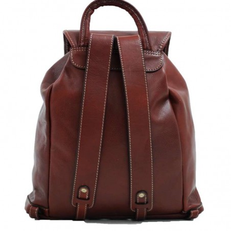 Sac à dos en cuir gras KATANA M marron | Bagage femme style classique intemporel cuir de qualité