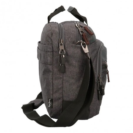 Sacoche ordinateur 15,6 pouces homme marque PEPE JEANS LONDON "Irvin" gris chiné Sacoche ordinateur 15,6 pouces homme marque PEPE JEANS LONDON "Irvin" gris chiné