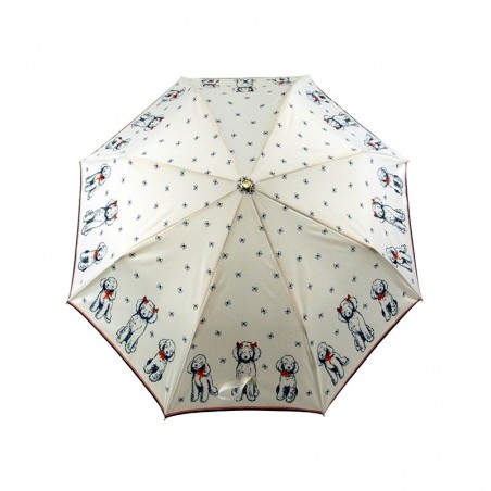 Parapluie pliant LE PARAPLUIE FRANÇAIS "Chien fripon" blanc made in France