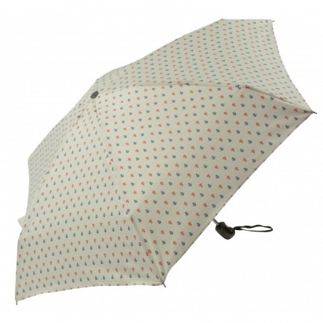 Parapluie pliant LE PARAPLUIE FRANÇAIS "mini ancres" blanc made in France