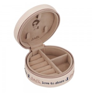 Petite boîte à bijoux marque ANEKKE rose pâle | Coffret à bijoux de voyage femme original pas cher