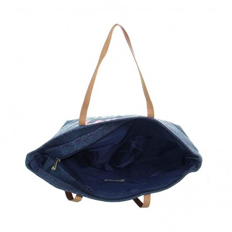 Sac de plage femme LES TROPEZIENNES "Concarneau" bleu marine