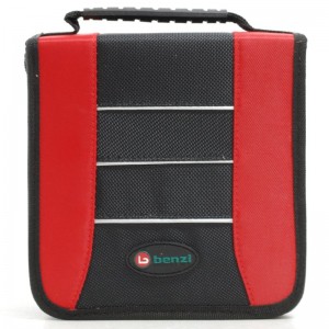 Pochette de rangement 48 CD/DVD BENZI rouge | Étui classement pas cher
