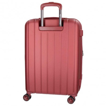 Valise extensible 75cm MOVOM "Wood" bordeaux - Bagage grand format 2 semaines pas cher