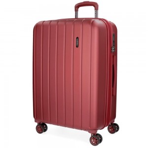 Valise extensible 75cm MOVOM "Wood" bordeaux - Bagage grand format 2 semaines pas cher