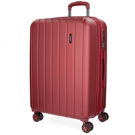 Valise extensible 75cm MOVOM "Wood" bordeaux - Bagage grand format 2 semaines pas cher