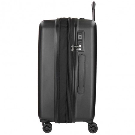 Valise extensible 75cm MOVOM "Wood" noir - Bagage grande taille 2 semaines pas cher