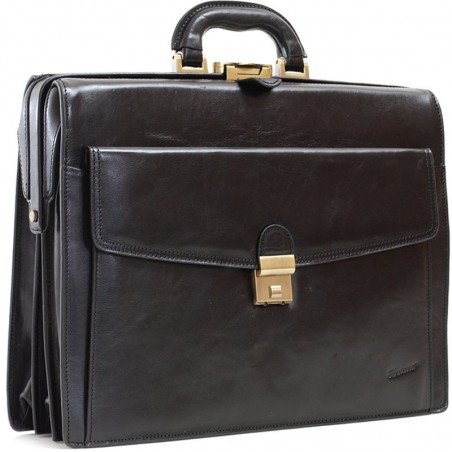 Cartable cuir 3 soufflets KATANA - Noir Cartable cuir 3 soufflets KATANA - Noir