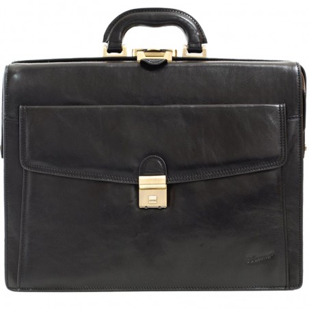 Cartable cuir 3 soufflets KATANA - Noir Cartable cuir 3 soufflets KATANA - Noir