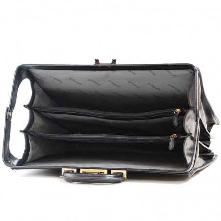 Cartable cuir 3 soufflets KATANA - Noir