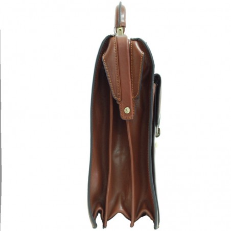 Cartable cuir 3 soufflets KATANA - Noir Cartable cuir 3 soufflets KATANA - Noir