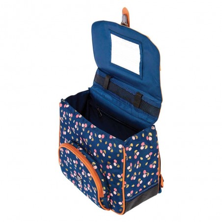 Cartable fille TANN'S 35 cm "Alexa" bleu marine | Sac scolaire écologique original