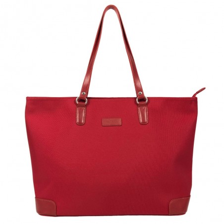 Sac femme type cabas nylon et cuir KATANA rouge