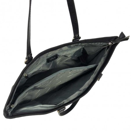 Sac femme type cabas nylon et cuir KATANA  noir