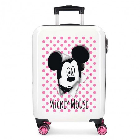 Valise cabine DISNEY Mickey "Have a good day" - blanc/rose