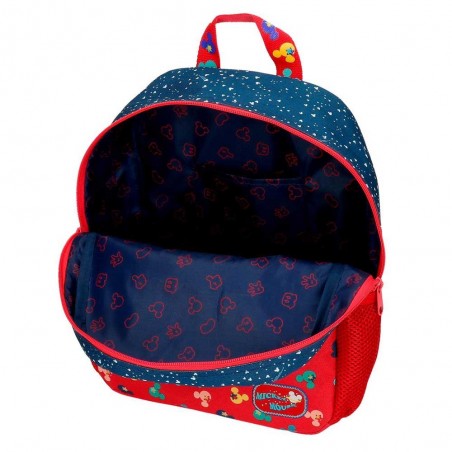 Sac à dos maternelle Disney MICKEY "On the moon" 32cm bleu marine garçon