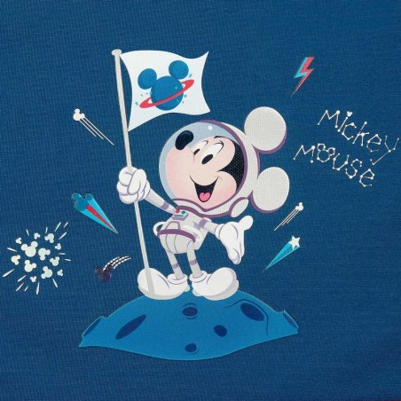 Sac à dos maternelle Disney MICKEY "On the moon" 32cm bleu marine garçon