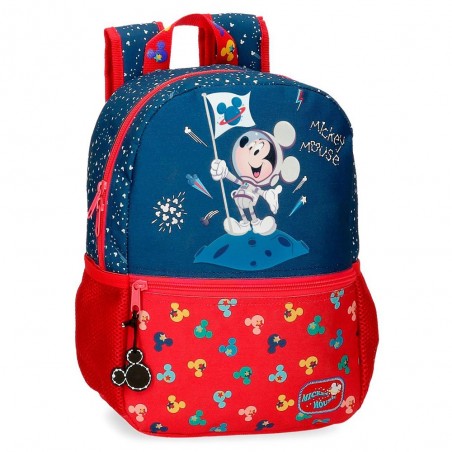 Sac à dos maternelle Disney MICKEY "On the moon" 32cm bleu marine garçon