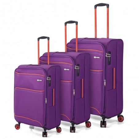 Valise cabine extensible semi-rigide BENZI "Shell" violet | Bagage léger pas cher