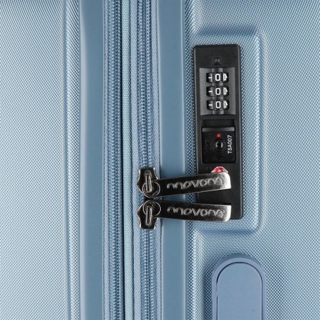 Valise extensible 75cm MOVOM "Wood" bleu - Bagage grande taille 2 semaines pas cher