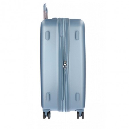 Valise extensible 75cm MOVOM "Wood" bleu - Bagage grande taille 2 semaines pas cher