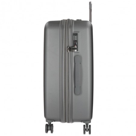 Valise extensible 75cm MOVOM "Wood" anthracite | Bagage grande dimension voyage 2 semaines