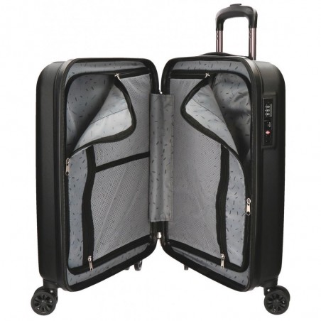 Valise cabine 55cm MOVOM "Wood" noir | Bagage à main avion pas cher