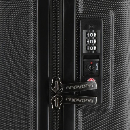 Valise cabine 55cm MOVOM "Wood" noir | Bagage à main avion pas cher