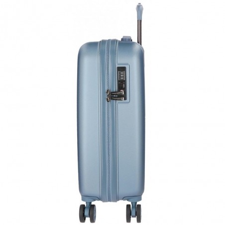 Valise cabine 55cm MOVOM "Wood" bleu silver | Bagage à main avion pas cher