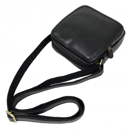 Sacoche bandoulière homme en cuir gras KATANA noir | Pochette homme pas cher