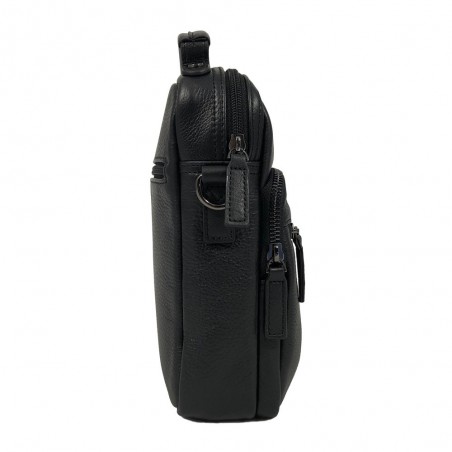 Sacoche homme porté main/épaule en cuir KATANA noir | Pochette bandoulière classique Sacoche homme porté main/épaule en cuir KATANA noir | Pochette bandoulière classique