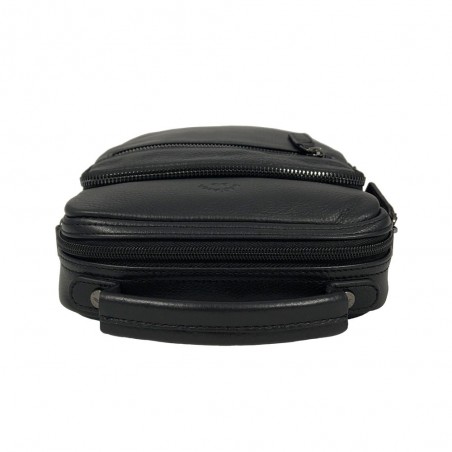 Sacoche homme porté main/épaule en cuir KATANA noir | Pochette bandoulière classique Sacoche homme porté main/épaule en cuir KATANA noir | Pochette bandoulière classique