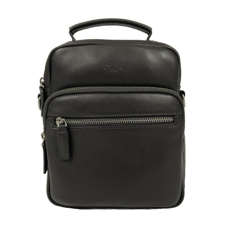 Sacoche homme port main paule en cuir KATANA chocolat