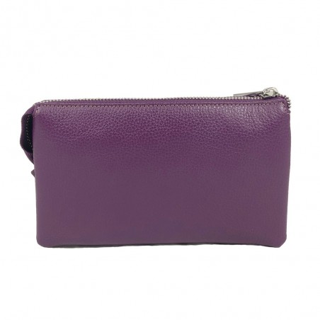 Pochette femme multifonctions en cuir KATANA violet | Petit sac cérémonie pas cher