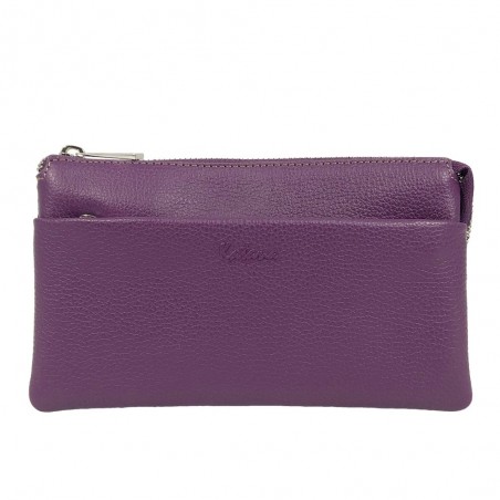 Pochette femme multifonctions en cuir KATANA violet | Petit sac cérémonie pas cher