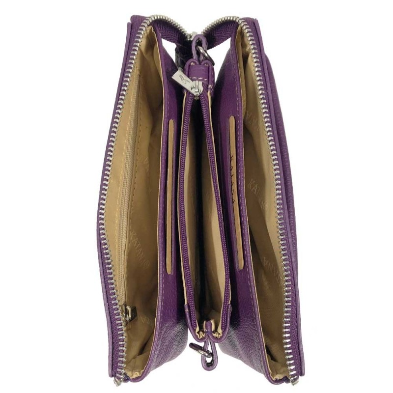 Pochette multifonctions femme en cuir KATANA violet