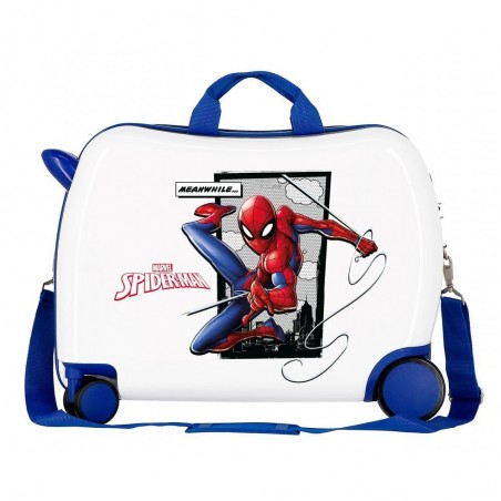 Valise trotteur SPIDERMAN "Action" blanc | Bagage cabine Marvel enfant