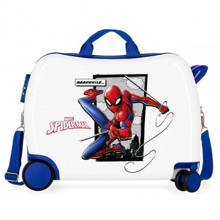 Valise trotteur SPIDERMAN "Action" blanc | Bagage cabine Marvel enfant