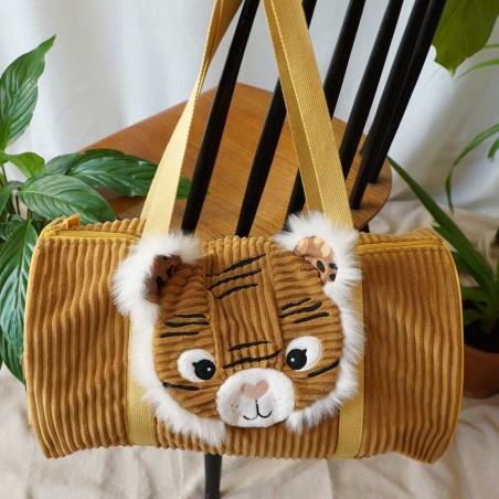 Sac week-end enfant LES DÉGLINGOS "Spéculos le tigre" | Sac de voyage garçon fille mixte original