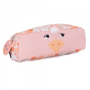 Trousse simple LES DÉGLINGOS "Pomelos l'autruche" | Trousse scolaire fille originale pas cher