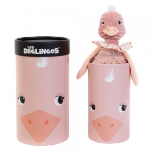 Peluche grand simply en boîte LES DÉGLINGOS "Pomelos l'autruche"