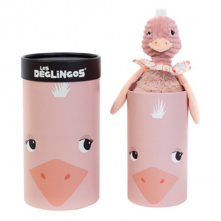 Peluche grand simply en boîte LES DÉGLINGOS "Pomelos l'autruche" Peluche grand simply en boîte LES DÉGLINGOS "Pomelos l'autruche"